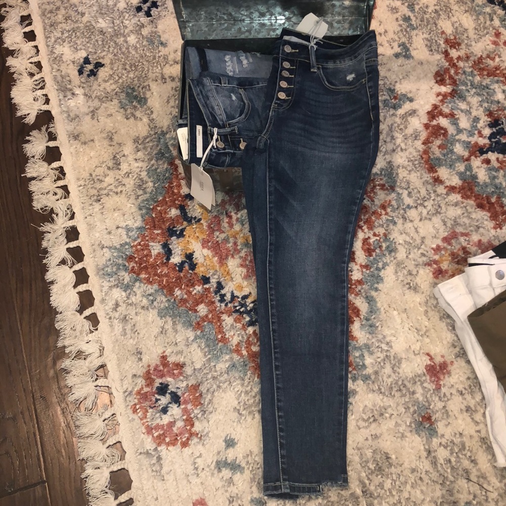 NWT High Rise 5 Button Denim - Picture 2 of 2